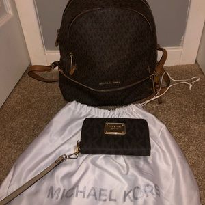 Michael Kors backpack and wallet